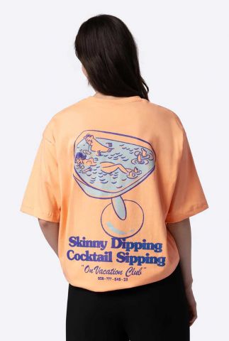 t-shirt Skinny Dippin' Cocktail Sippin' T-Shirt oranje XS