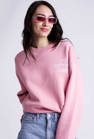 roze sweater met tekst do nothing club OVC LDS10 rose