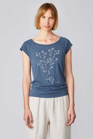 Blauw t-shirt sea fennel bamboo