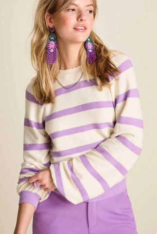 SP7777 PULLOVER - Striped Purple paars 36