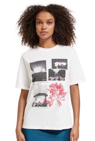 Wit t-shirt met fotoprint