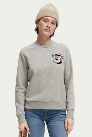lichtgrijze gemêleerde sweater met geborduurde s logo 169610