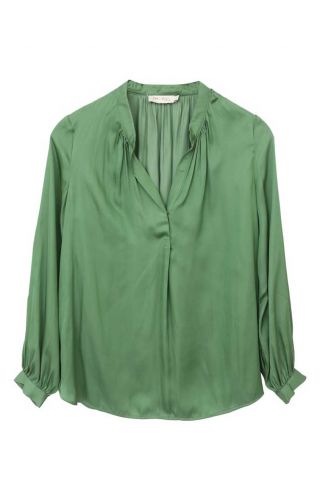 Groene satijnen blouse 24112226