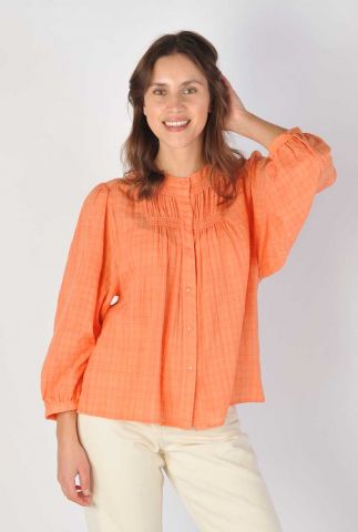 Oranje blouse met ruit 24111328