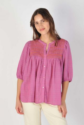 Roze geruite blouse 24111254