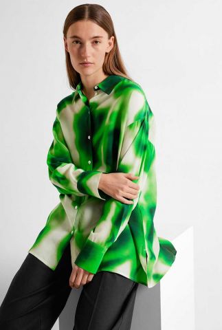 Groene print blouse claudine shirt