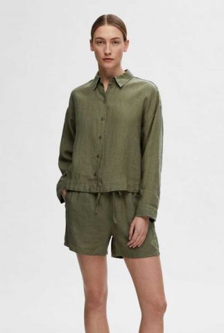 blouse linnie ls linen shirt groen 34