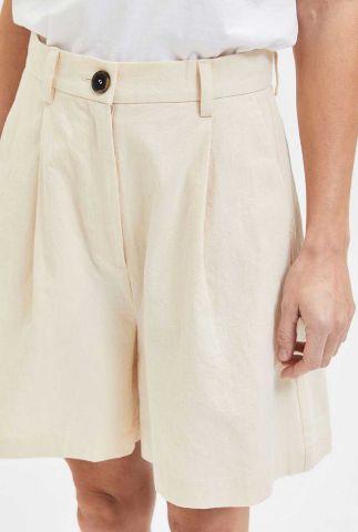 crème paperbag short met high waist malvina-ida shorts 16083232