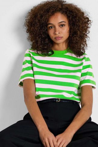 t-shirt essential striped boxy tee noos groen S