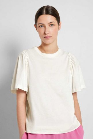 t-shirt penelope 2/4 ruffle tee off white XS
