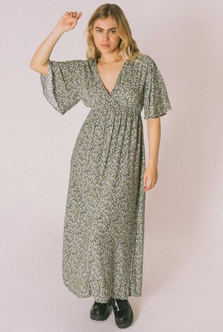 groene maxi dress met bloemenprint jenna dress