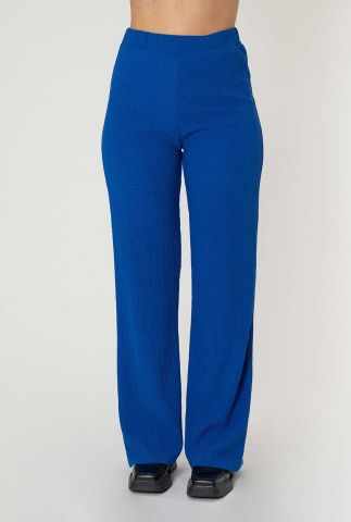 kobaltblauwe wijde broek met elastische taille anouk pants cobalt