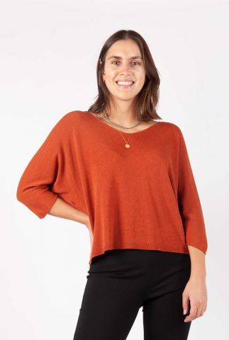 top amber knitted rust roest ONE
