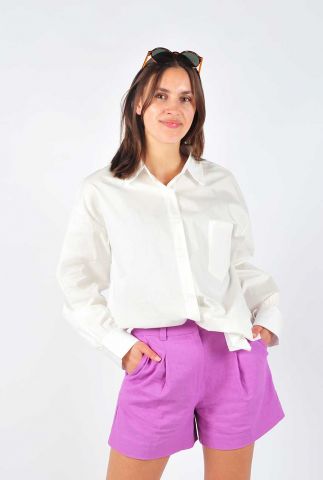witte katoenen blouse met oversized fit art blouse ls