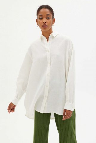 witte oversized blouse hemp gia oversize blouse WBL00084