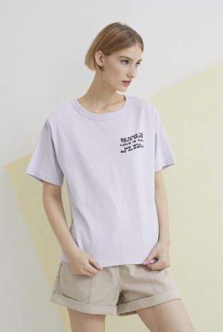lila t-shirt met tekst opdruk ts juna