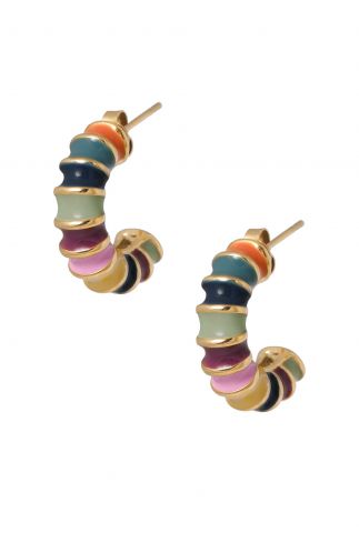vergulde oorstekers met gekleurd emaille (1.5 cm) oorbellen or846