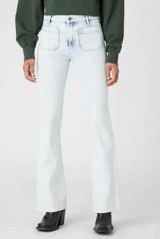flared jeans met lichte wassing W2331629Z
