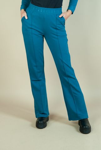 petrol kleurige sweat broek met elastische taille 224sasha