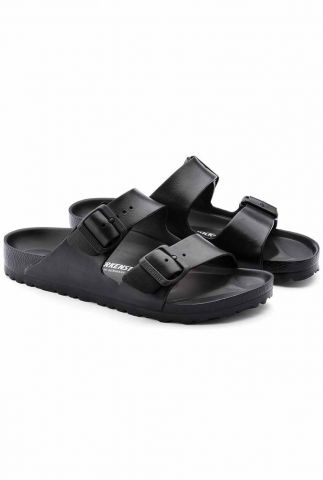 zwarte kunststof sandalen met dubbele gesp arizona eva black