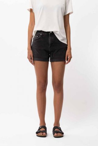 zwarte straight fit denim short frida shorts black trace denim 113640