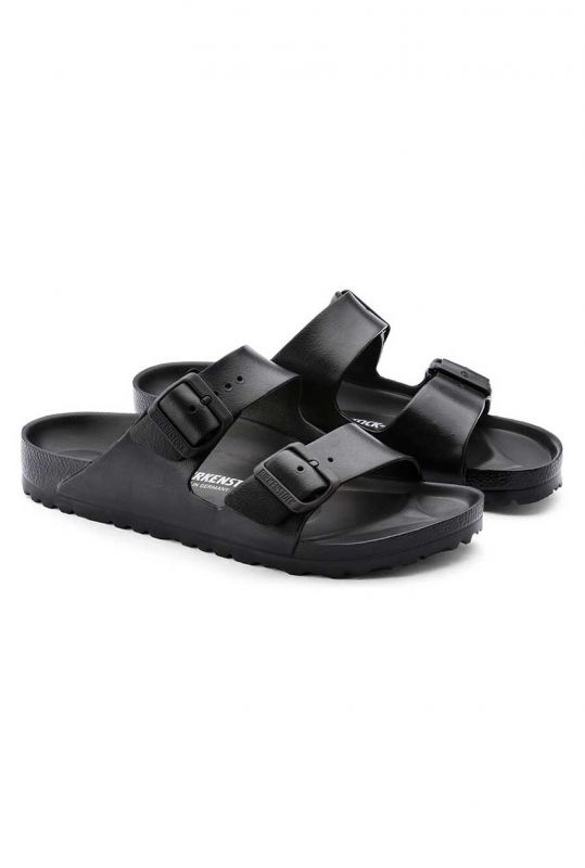 zwarte kunststof sandalen gesp eva black narrow | Tally-ho