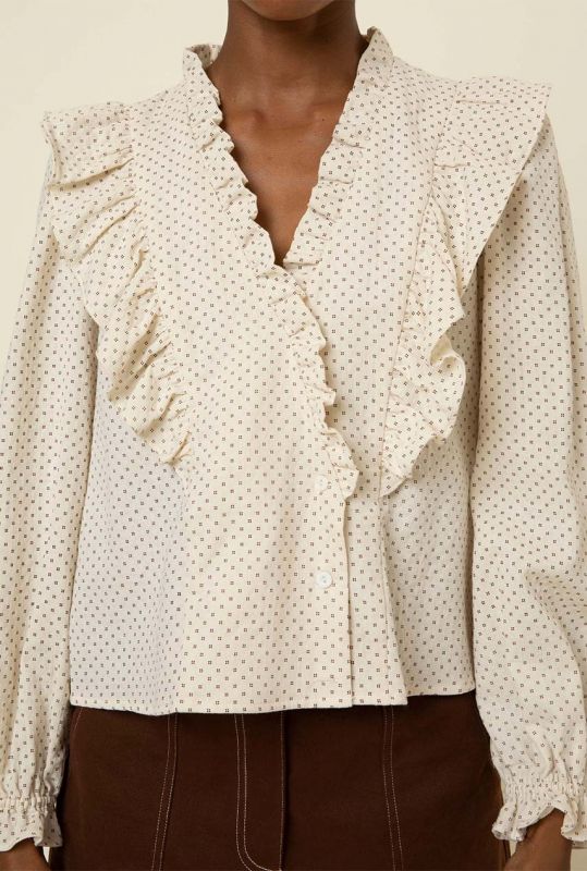 Khujo Ruche blouse geruite print Mode Blouses Ruche blouses 